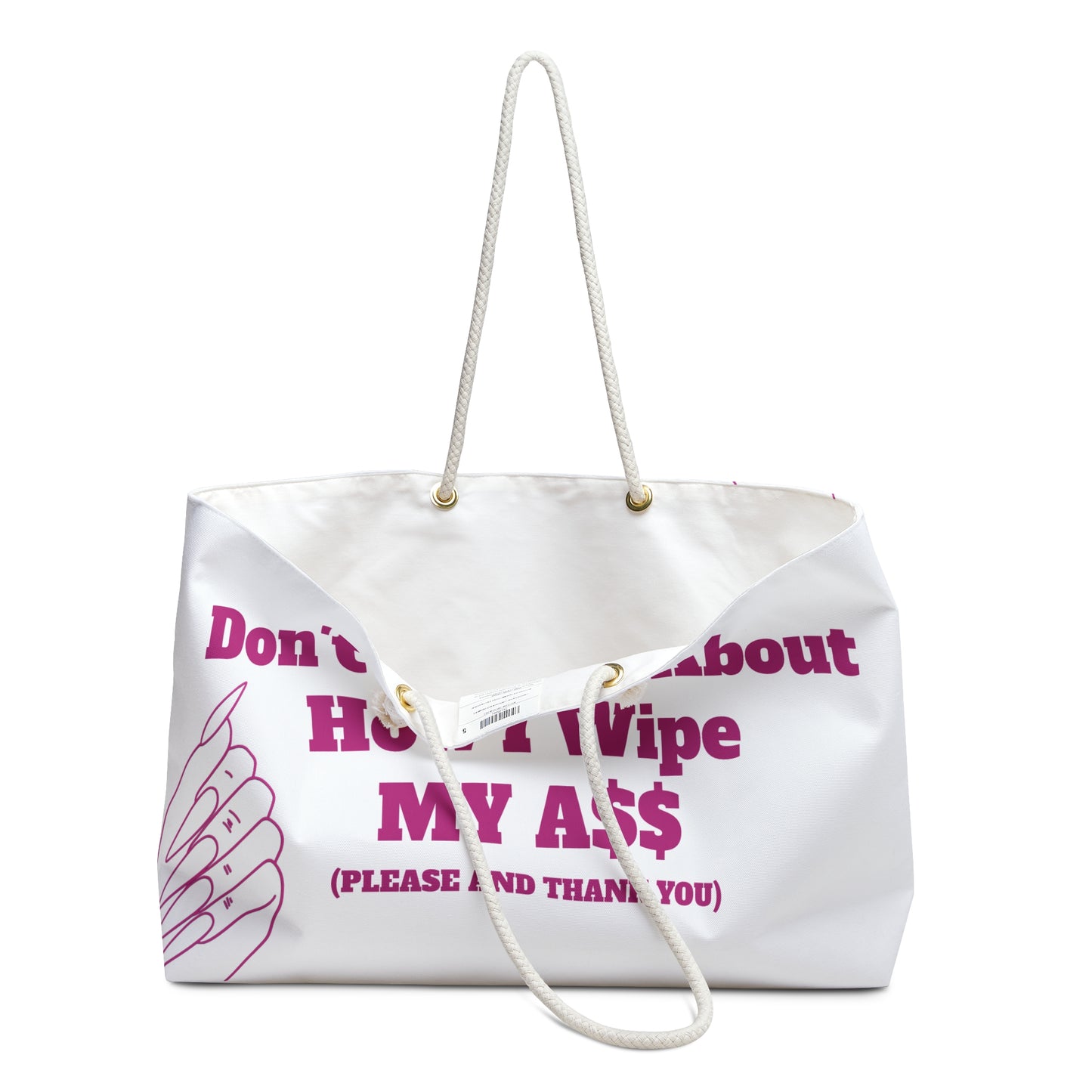 Don’t Worry About It Oversized Tote - White