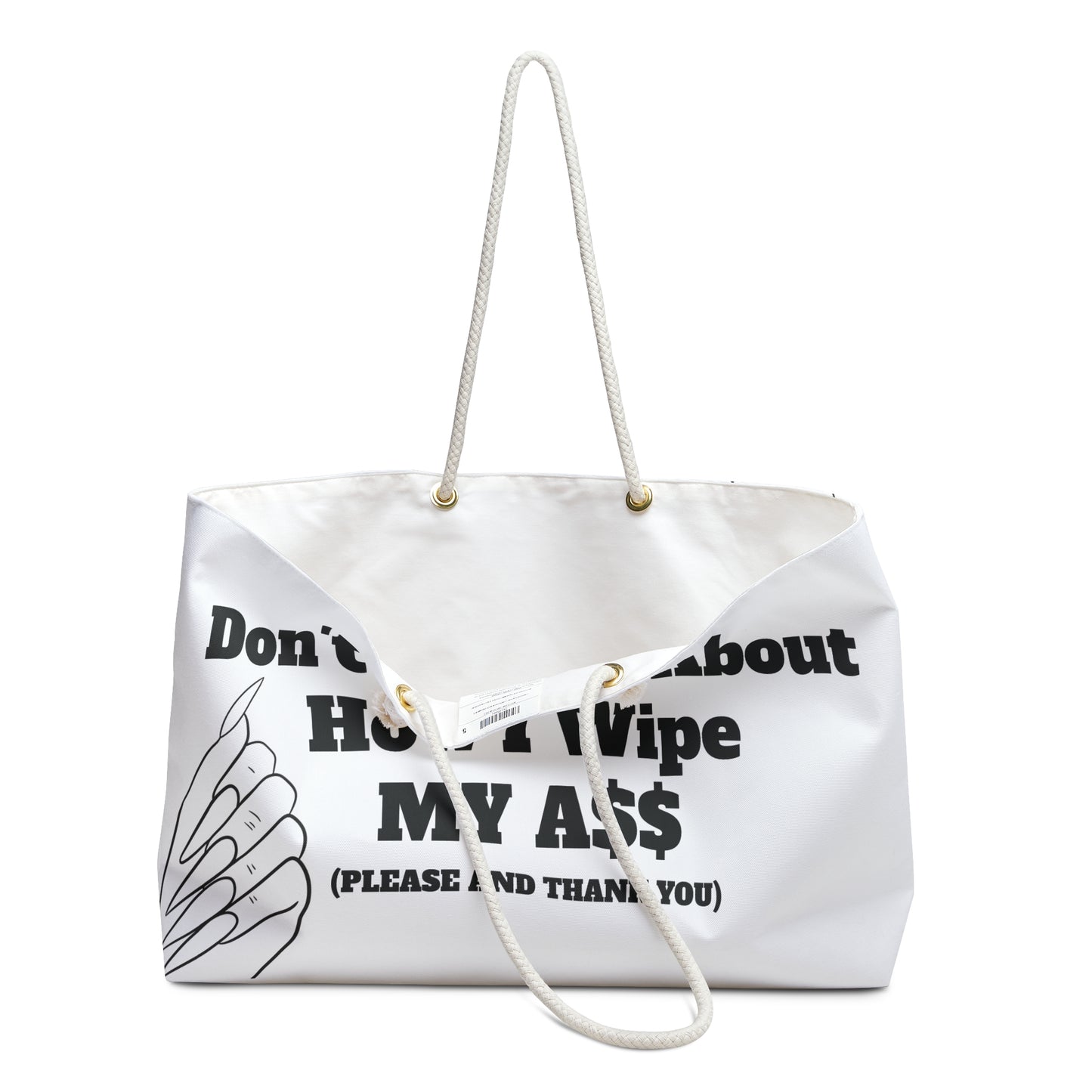 Don’t Worry About It Oversized Tote - White