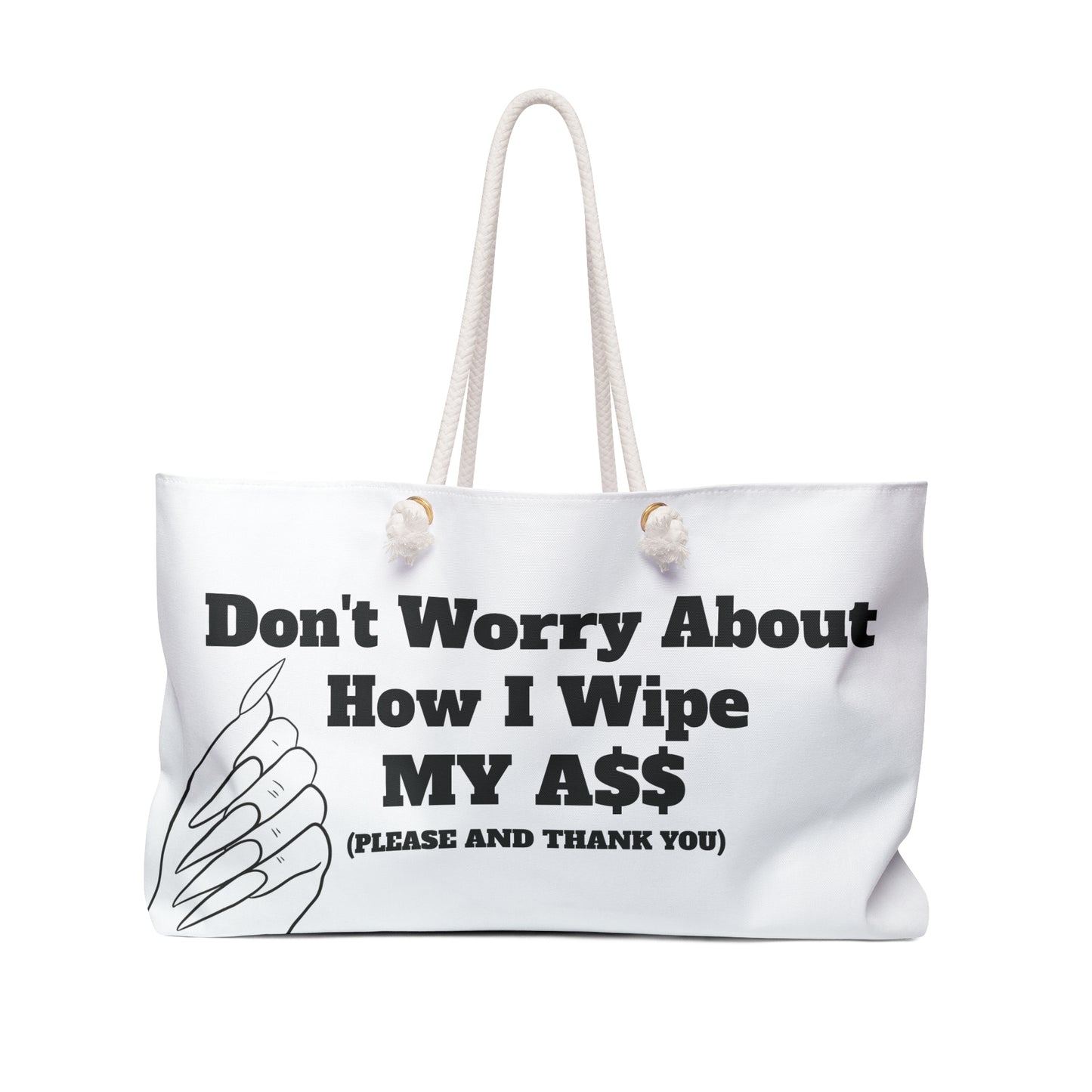 Don’t Worry About It Oversized Tote - White