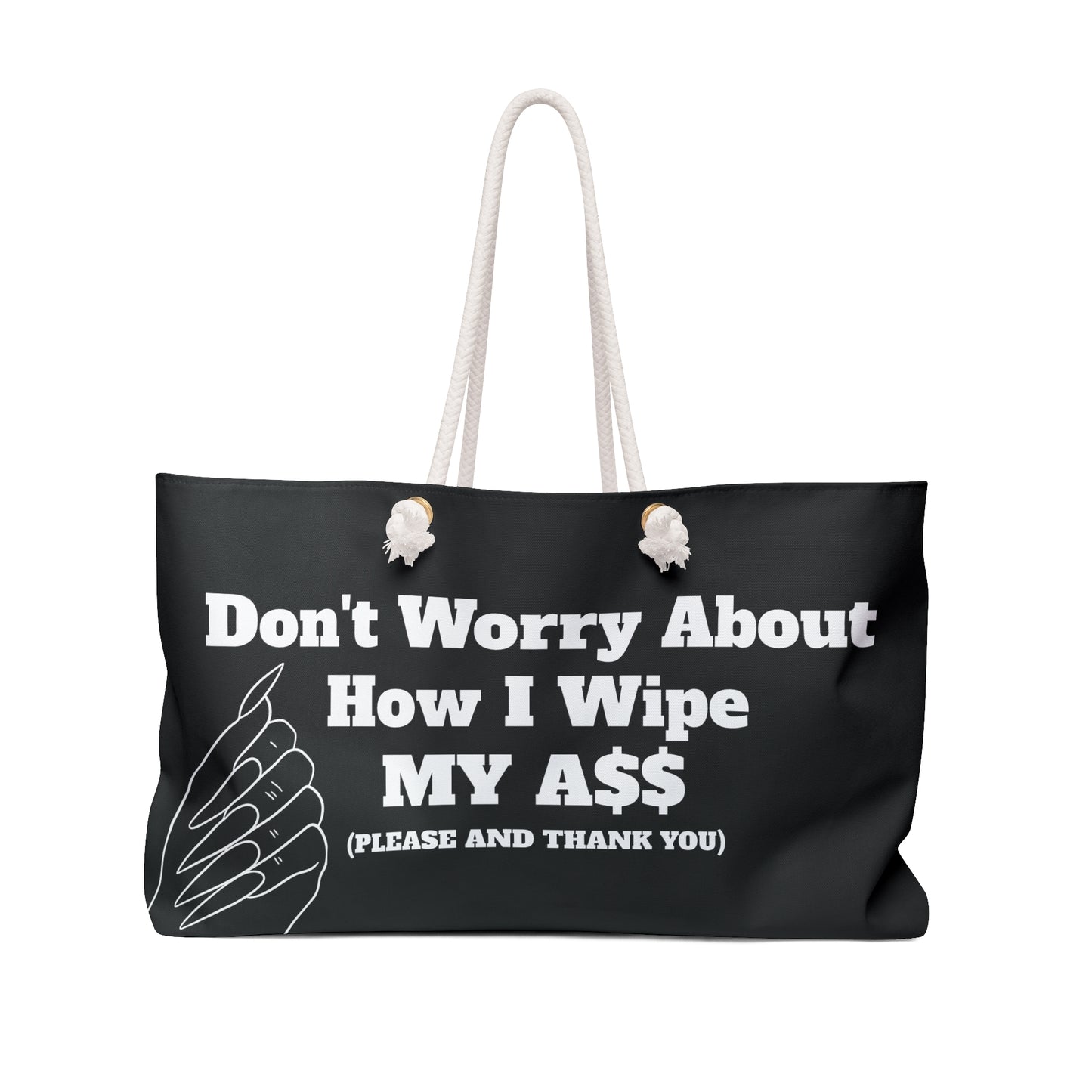 Don’t Worry About It Oversized Tote - Black